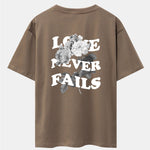 Rose Slogan Back Print Drop Shoulder Oversize T-Shirt