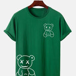 Line Shaped Bear Print T-Shirt