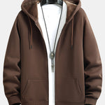 Plush Lined Relax Fit Zip Hoodie