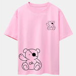 Bear Print Drop Shoulder Oversize T-Shirt