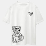 Cartoon Bear Print Drop Shoulder Oversize T-Shirt