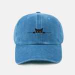 Black Cat Pattern Classic Retro Washed Distressed Cotton Baseball Cap