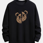 Geometric Bear Print Relax Fit Sweatshirt