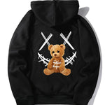 Smiley Bear Back Print Hoodie