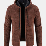 Teddy Lined Textured Hooded Sweater