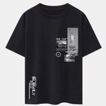 New York Architecture Print Drop Shoulder Oversize T-Shirt