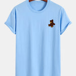 Regular Fit Teddy Bear Print Cotton T-Shirt