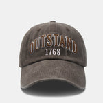 Three Dimensional Embroidered Washed Cotton Retro Casual Baseball Cap With Letters