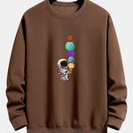 Planet Astronaut Print Relax Fit Sweatshirt