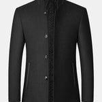 Stand Collar Wool Blended Blazer