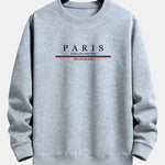 Stripe Paris Slogan Print Relax Fit Sweatshirt