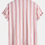 Striped Cuban Collar Shirt & Straight Leg Linen Pants
