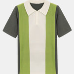Striped Short Sleeve Color Block Sweater Polo