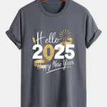 Regular Fit New Year 2025 Print Cotton T-Shirt