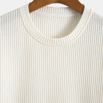 Knitted Waffle Arc Hem T-Shirt