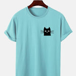 Cat Face Print T-Shirt