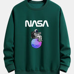 Astronaut Reading Book Print Relax Fit Sweatshirt