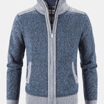 Contrast Zip Up Sweater