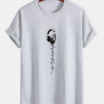 Regular Fit Earphone Print Cotton T-Shirt