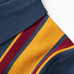 Short Sleeve Multi Stripe Button Up Sweater Polo