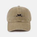 Black Cat Pattern Classic Retro Washed Distressed Cotton Baseball Cap
