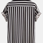 Striped Stand Collar Shirt & Swim Shorts