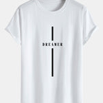 Stripe Dreamer Print Cotton Arc Hem T-Shirt