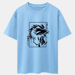 Japanese Comic Male Print Drop Shoulder Oversize T-Shirt
