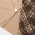 Plaid Corduroy Patchwork Button Up Shirt & Corduroy Jogger Pants