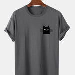 Cat Face Print T-Shirt