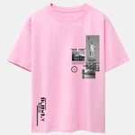 New York Architecture Print Drop Shoulder Oversize T-Shirt