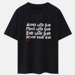 Circled Slogan Print Drop Shoulder Oversize T-Shirt