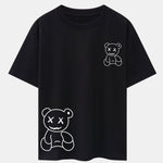 Simple Bear Print Drop Shoulder Oversize T-Shirt & Shorts
