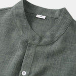 Short Sleeve Linen Look Henley Shirt