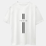 Stripe Tokyo Print Drop Shoulder Oversize T-Shirt
