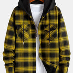 Fleece Lined Plaid Hooded Shirt