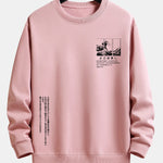 Waves Ukiyo-e Slogan Print Relax Fit Sweatshirt