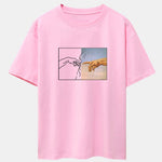 Create Adam Print Drop Shoulder Oversize T-Shirt
