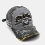 1969 Retro Washed Distressed Letter Embroidered Hole Baseball Cap