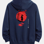 Slogan Samurai Back Print Relax Fit Hoodie