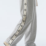 Relax Fit Cross Side Stripe Straight Leg Pants