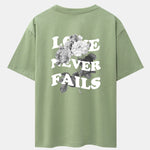 Rose Slogan Back Print Drop Shoulder Oversize T-Shirt