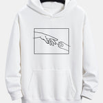 Hand And Cat Paw Print Relax Fit Hoodie