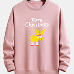 Christmas Elk Print Relax Fit Sweatshirt