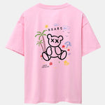 Bear On Vacation Print Drop Shoulder Oversize T-Shirt