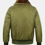 Quilted Lined Bomber Jacket With Faux Fur Collar
