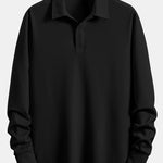 Long Sleeve Ribbed Polo & Straight Leg Ribbed Pants