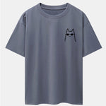 Cat With Sunglasses Print Drop Shoulder Oversize T-Shirt