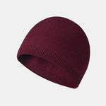 2 Pieces Solid Color Outdoor Cycling Warm Knit Beanie Hat