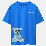 Worldwide Bear Print Drop Shoulder Oversize T-Shirt
